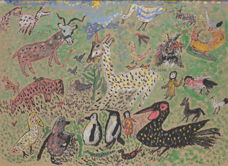 Genowefa Magiera bez názvu, 2013, kvaš, karton, 79 x 108 cm, sbírka Andrzeje Kwasiborského, Płock Genowefa Magiera bez názvu, 2013, kvaš, karton, 79 x 108 cm, sbírka Andrzeje Kwasiborského, Płock